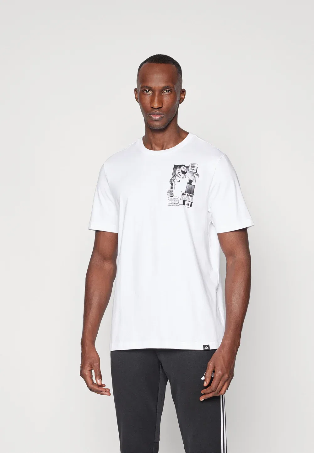 Футболка с изображением иконы Месси Adidas Performance, White — фото 3