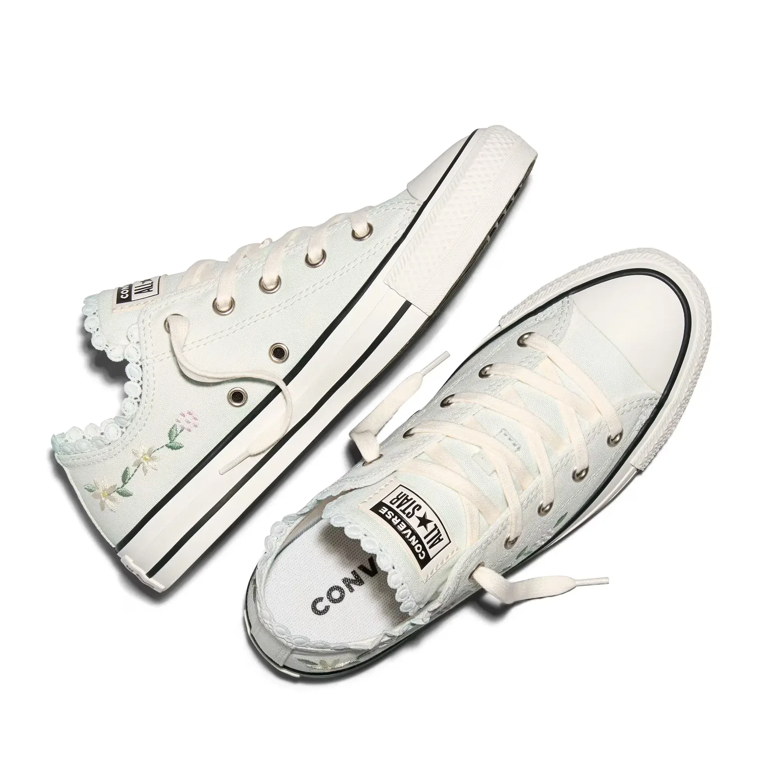 Детские кроссовки для мальчиков с цветочной вышивкой Chuck Taylor All Star Blooming Flowers Converse, Blanco — фото 4