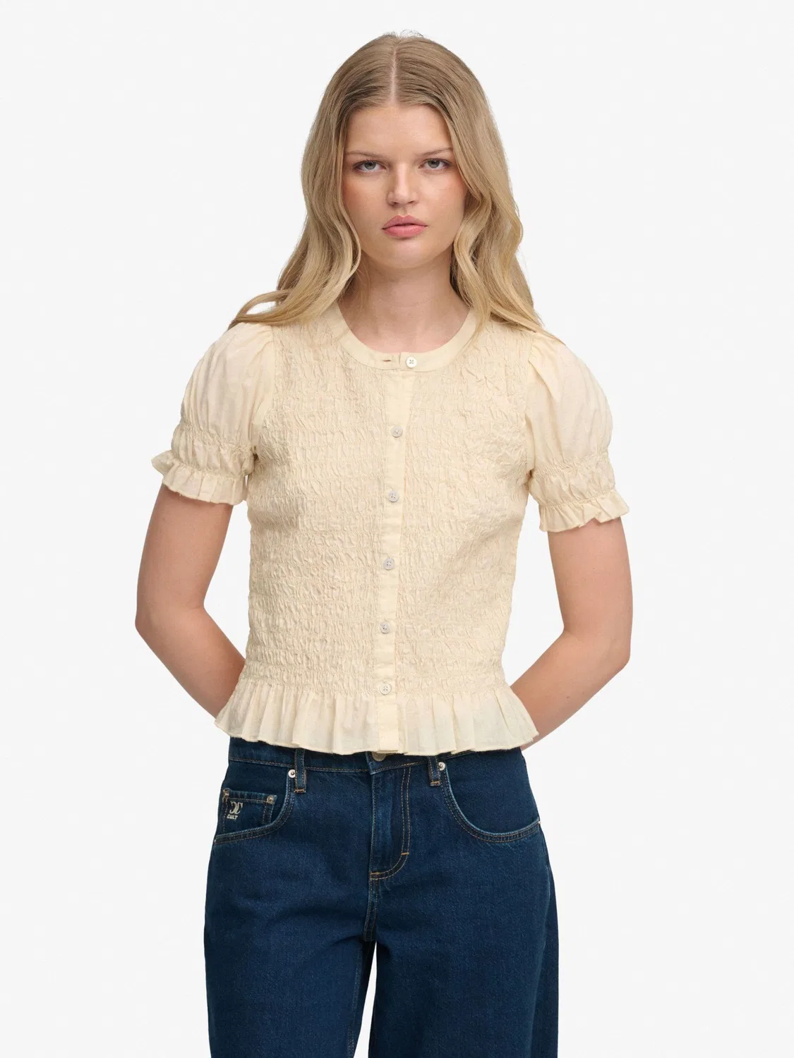Блуза с напуском Superdry Yellow