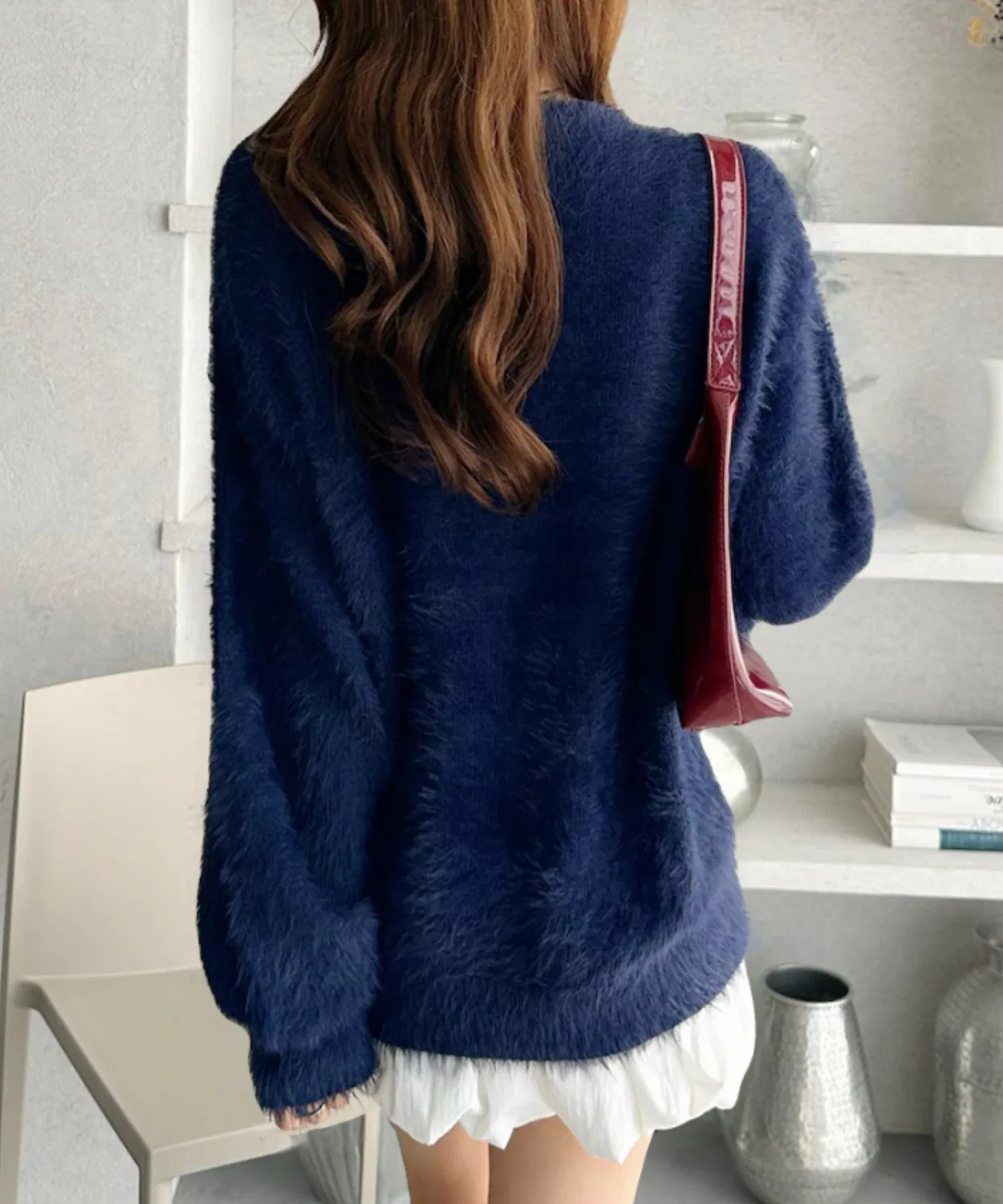 Мужской свитер с длинным рукавомиз футера, оверсайз U.S. POLO ASSN., Blue Grey — фото 4