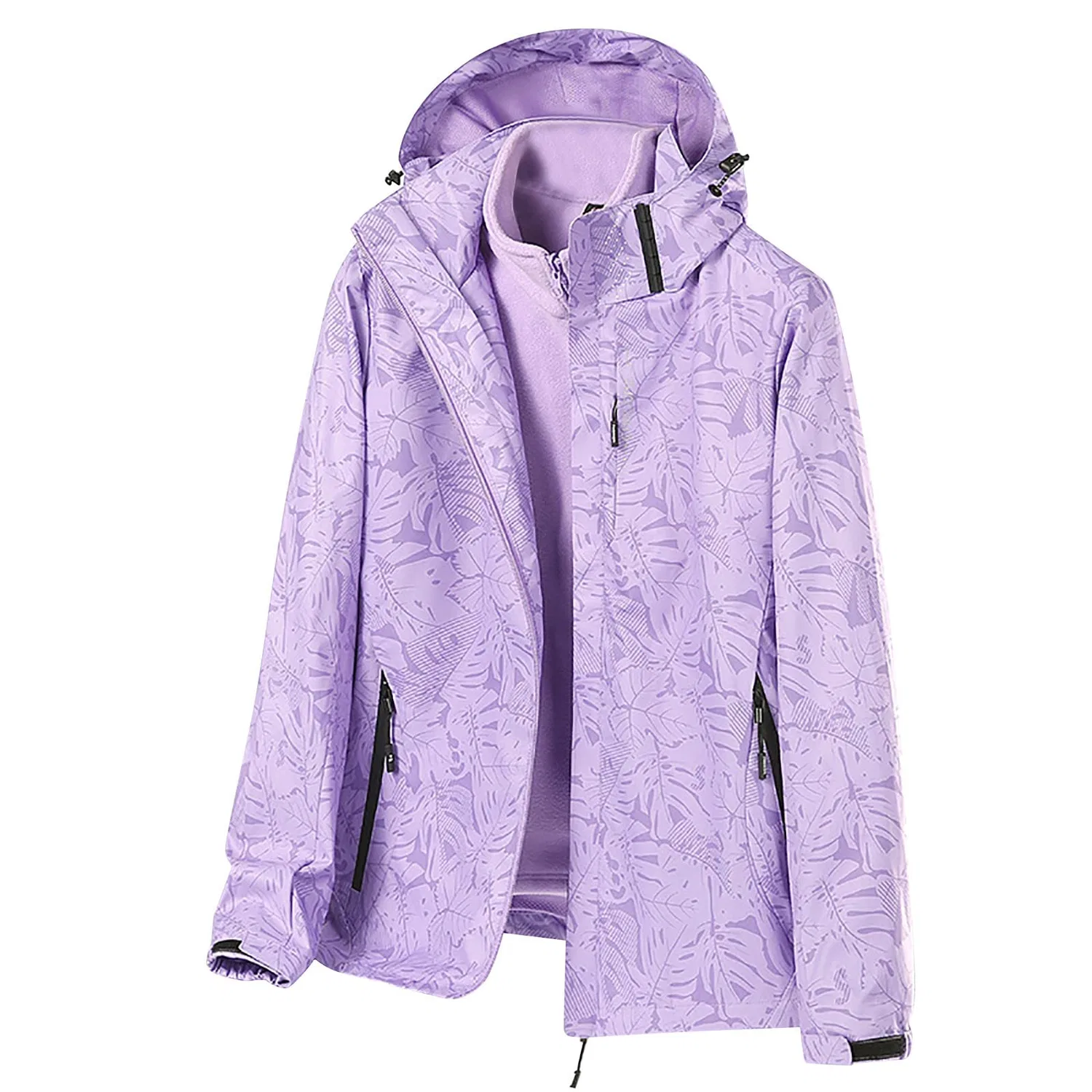 Женская ветрозащитная куртка с принтом для альпинизма, длинным рукавом, purple