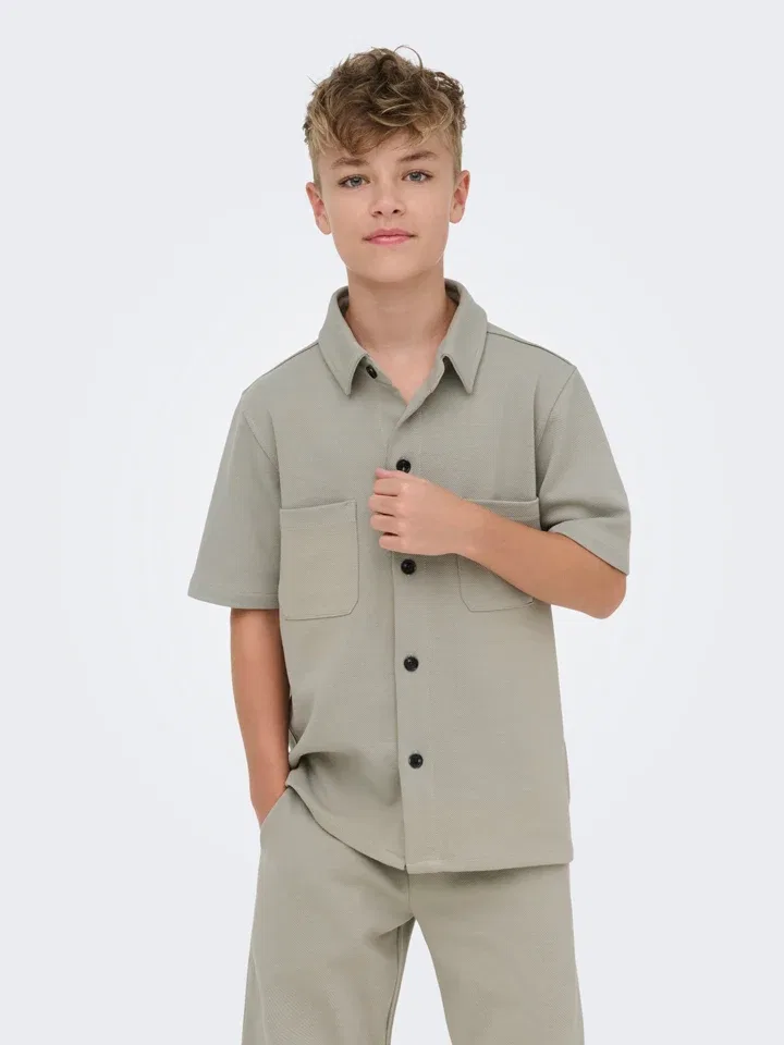 Рубашка классическая New Only & Sons Junior, бежевый — фото 2