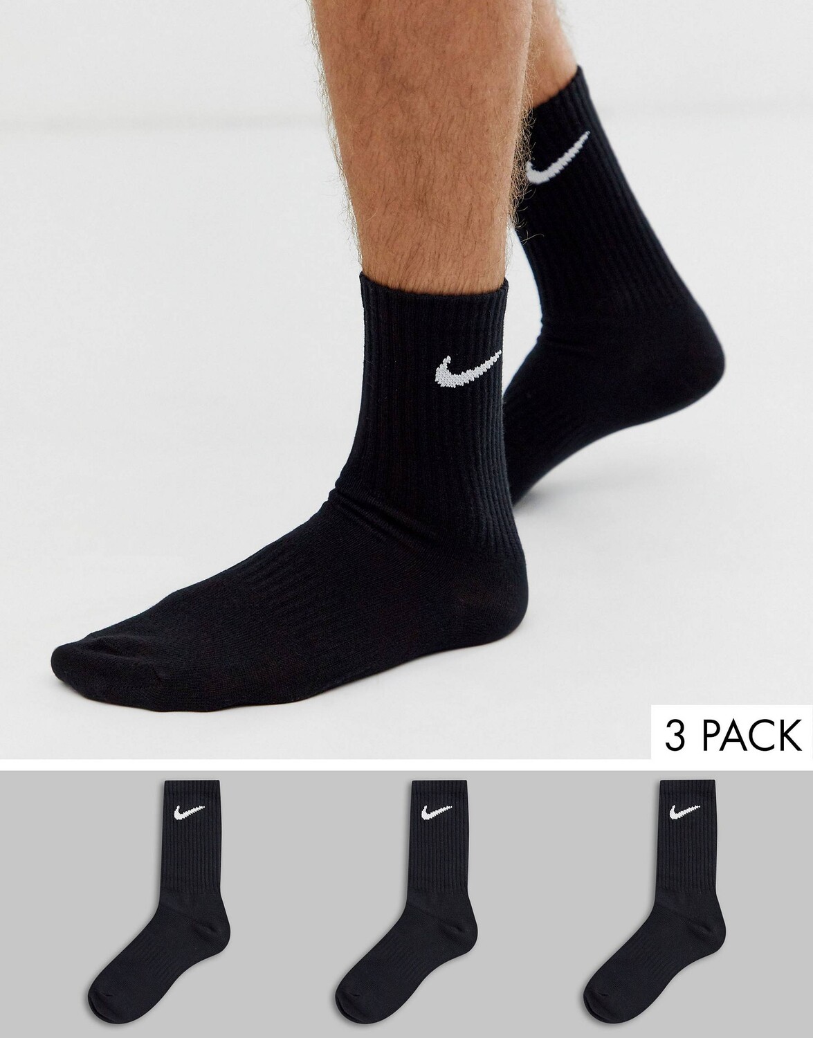 

3 пары черных легких носков Nike Training