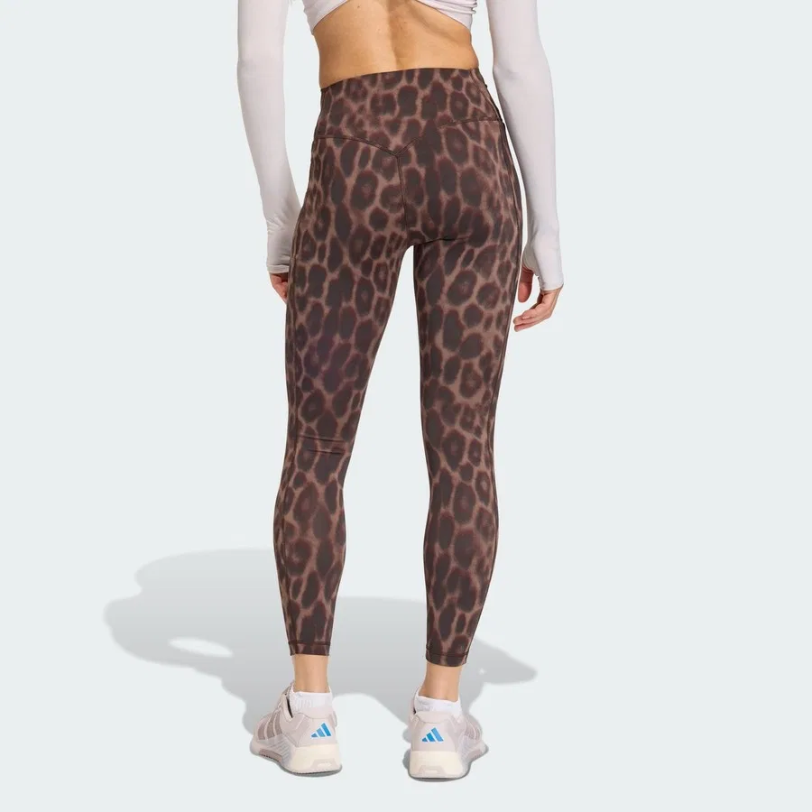 Женские леггинсы 7/8 с принтом Optimé Leopard adidas Performance, Черный — фото 2