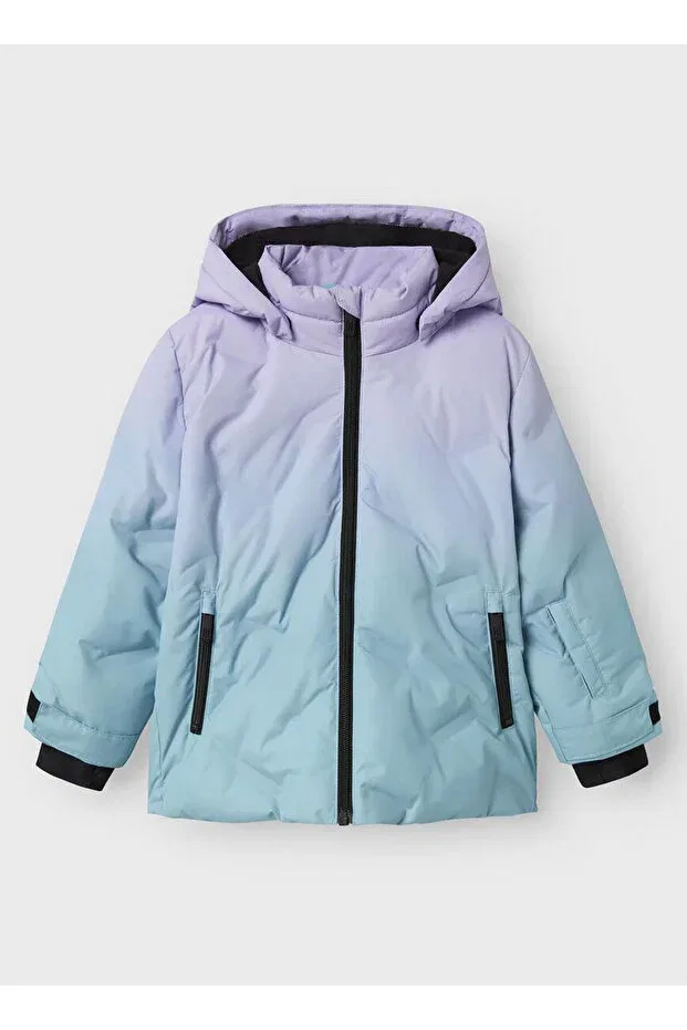 Детский пуховик для девочек с капюшоном Lilac girl's puffer jacket 13242541 Name It, Lilac