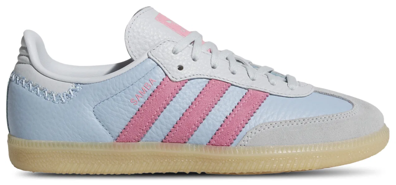 Кроссовки для девочек Samba Adidas, цвет Blue/Pink/Brown