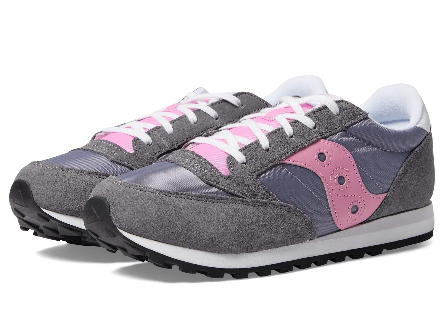 Детские кроссовки для девочек на шнуровке Jazz Original Saucony, Grey Pink — фото 2