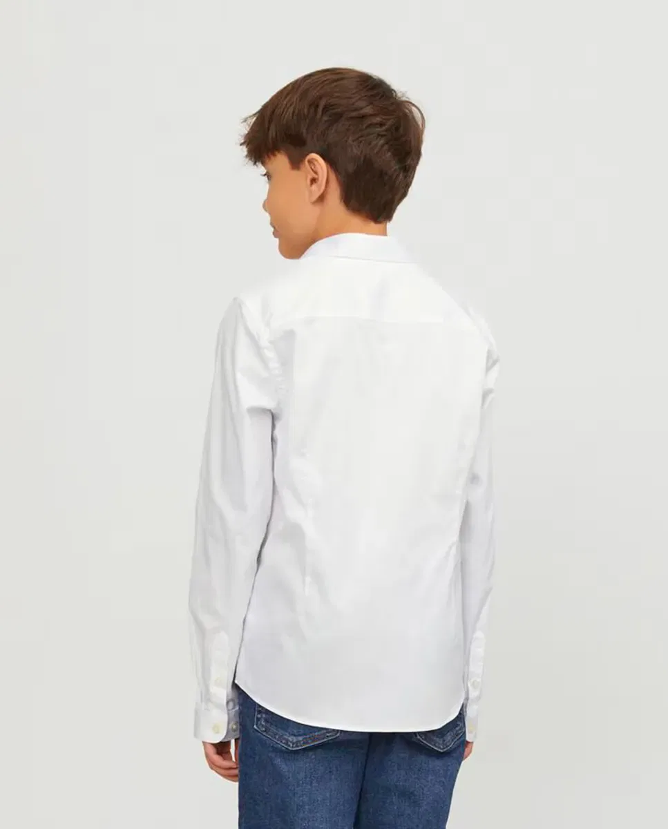 Детская рубашка для мальчиков с длинным рукавом Jack & Jones, Blanco — фото 2