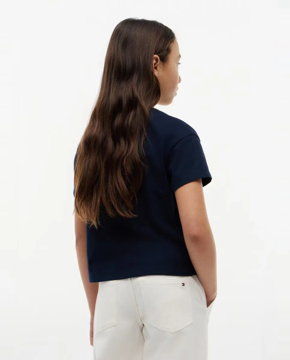 Детская футболка, Silueta Boxy Logo Frontal, Tommy Hilfiger, синий — фото 2