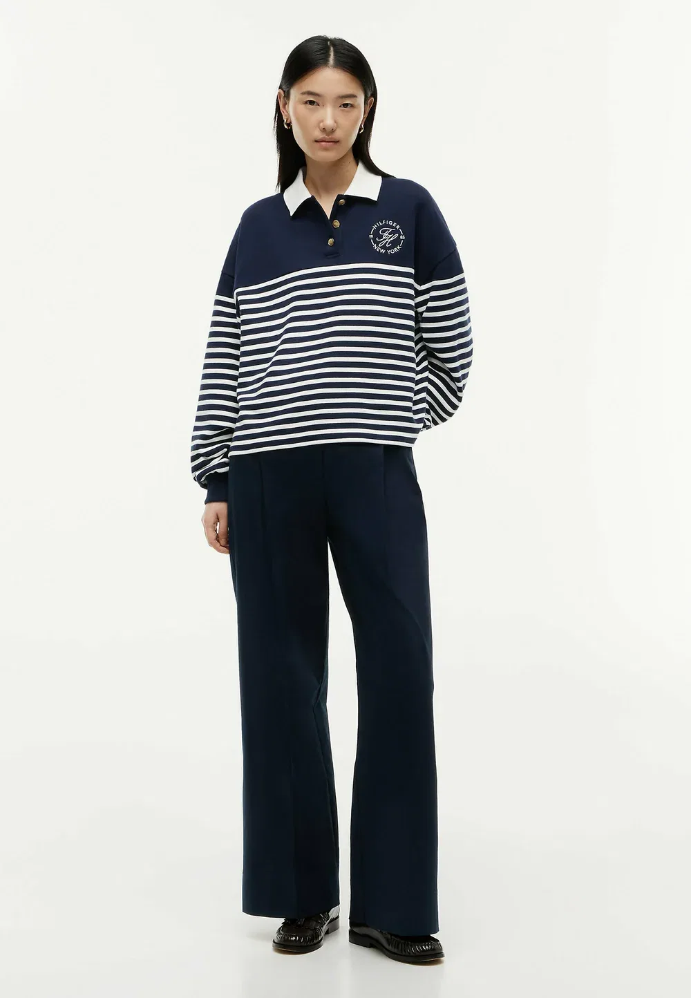 Толстовка с круглым воротником - толстовка с круглым воротником Tommy Hilfiger, Wide Strp Dark Night Navy Ecru — фото 2