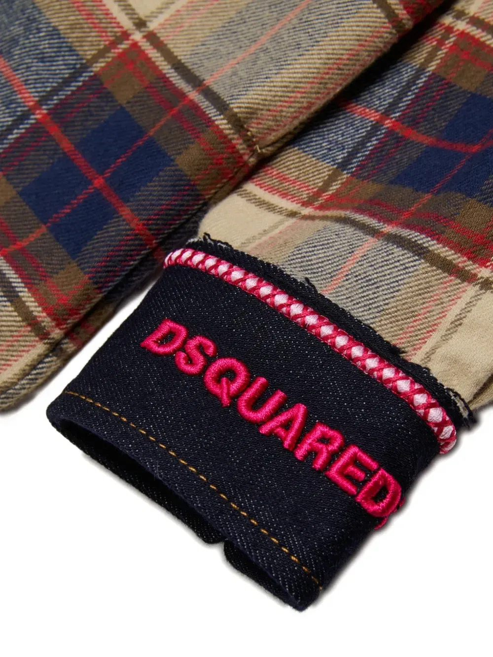 Платье-рубашка со вставкой в клетку Dsquared2 Kids, бежевый — фото 4