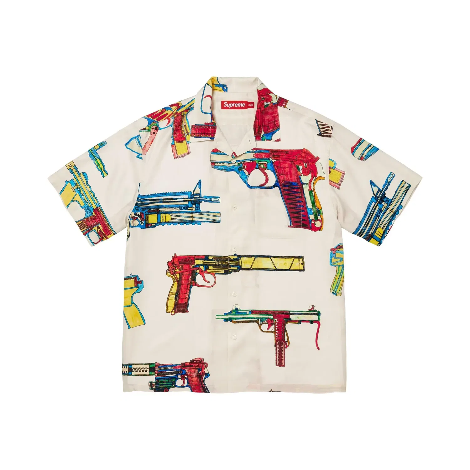 Шелковая футболка с коротким рукавом Supreme Guns, серый