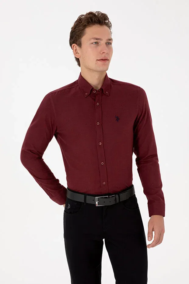 Мужская рубашка с длинным рукавом U.S. Polo Assn., Burgundy