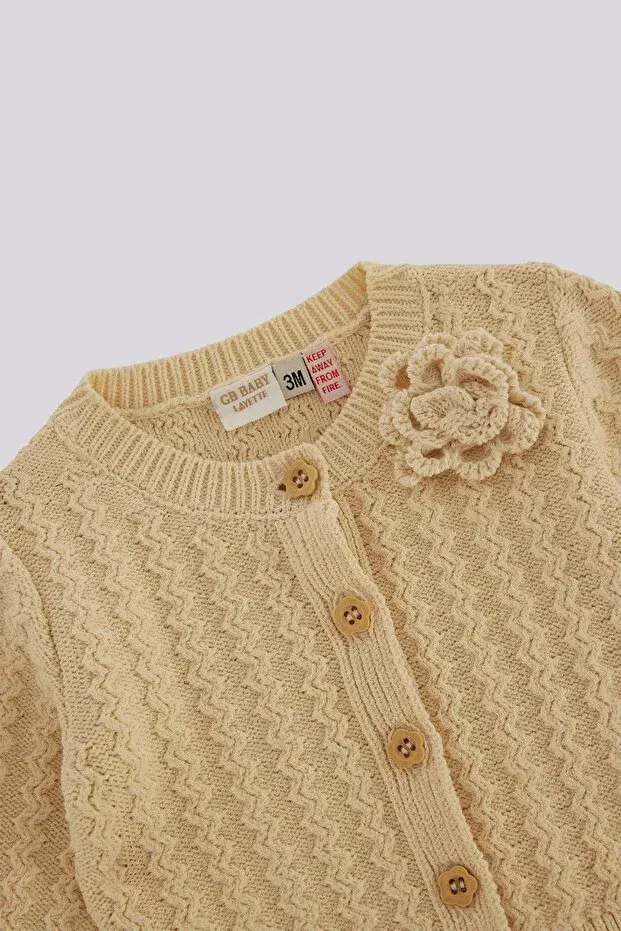 Детский кардиган для девочек хлопковый Layette, Beige — фото 2
