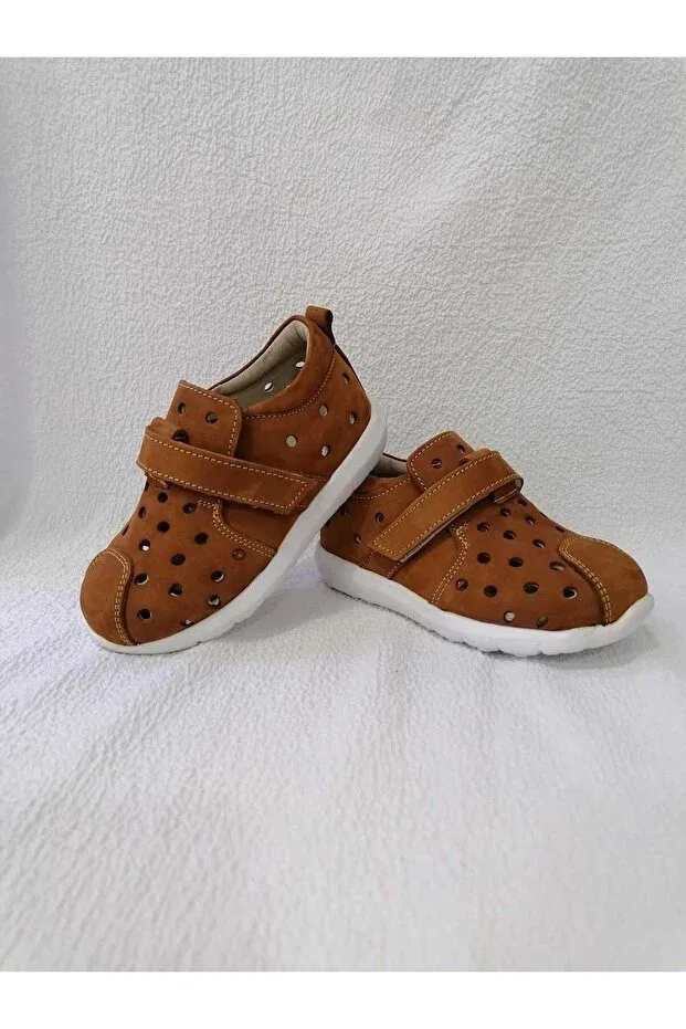 Детские туфли для девочек на плоской подошве Özgür Kids, Taba — фото 2