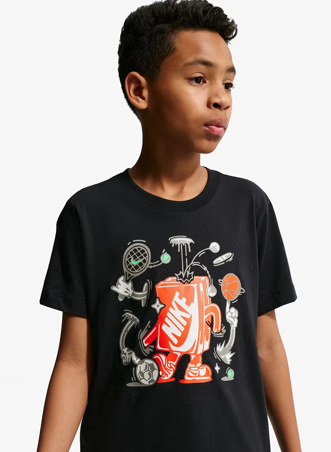 Футболка повседневная хлопковая Nike, черный — фото 3