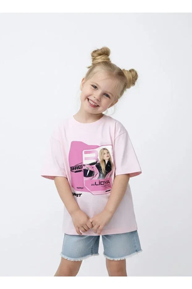 Детская футболка для девочек с принтом Manifest Lidya Girl's T-Shirt Seabubbles, Pink — фото 3