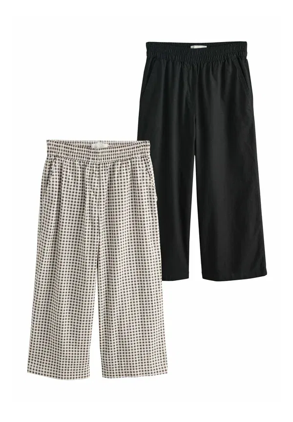 Брюки из льна и вискозы stretch 2 pack Next, Chocolate Gingham, черный/шоколадный — фото 4
