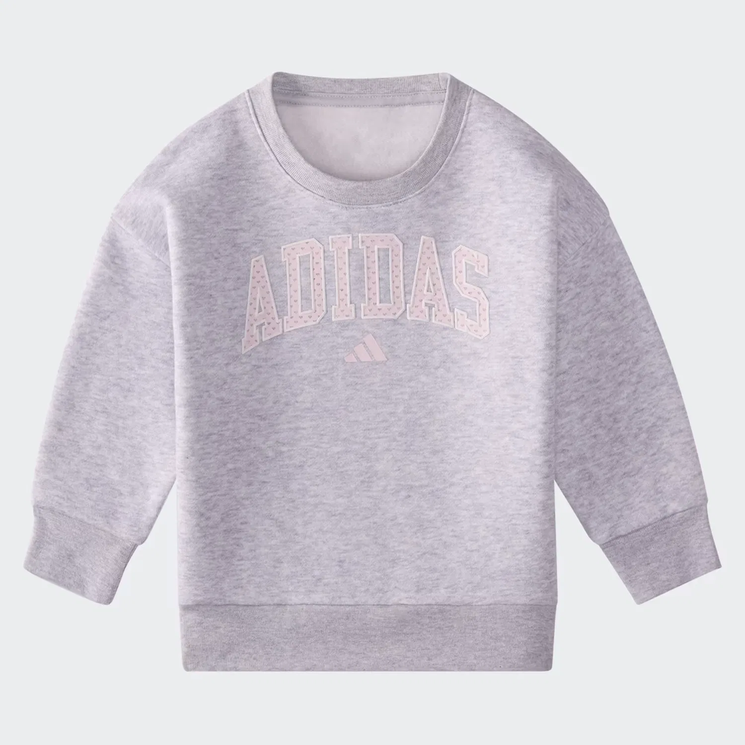 Детский комплект из 2 предметов: пуловер с длинным рукавом и брюки клеш Adidas Sportswear, серый меланж — фото 3