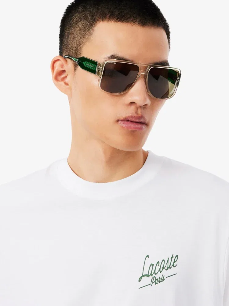 Футболка с принтом LACOSTE Classic Fit, Black — фото 2