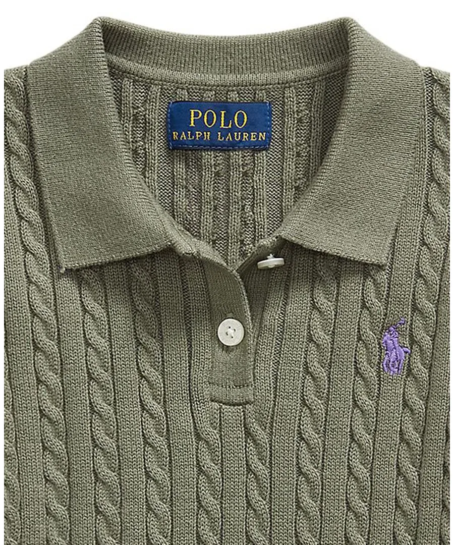 Детское джемпер-поло с коротким рукавом Polo Ralph Lauren, Cruise Olive — фото 3