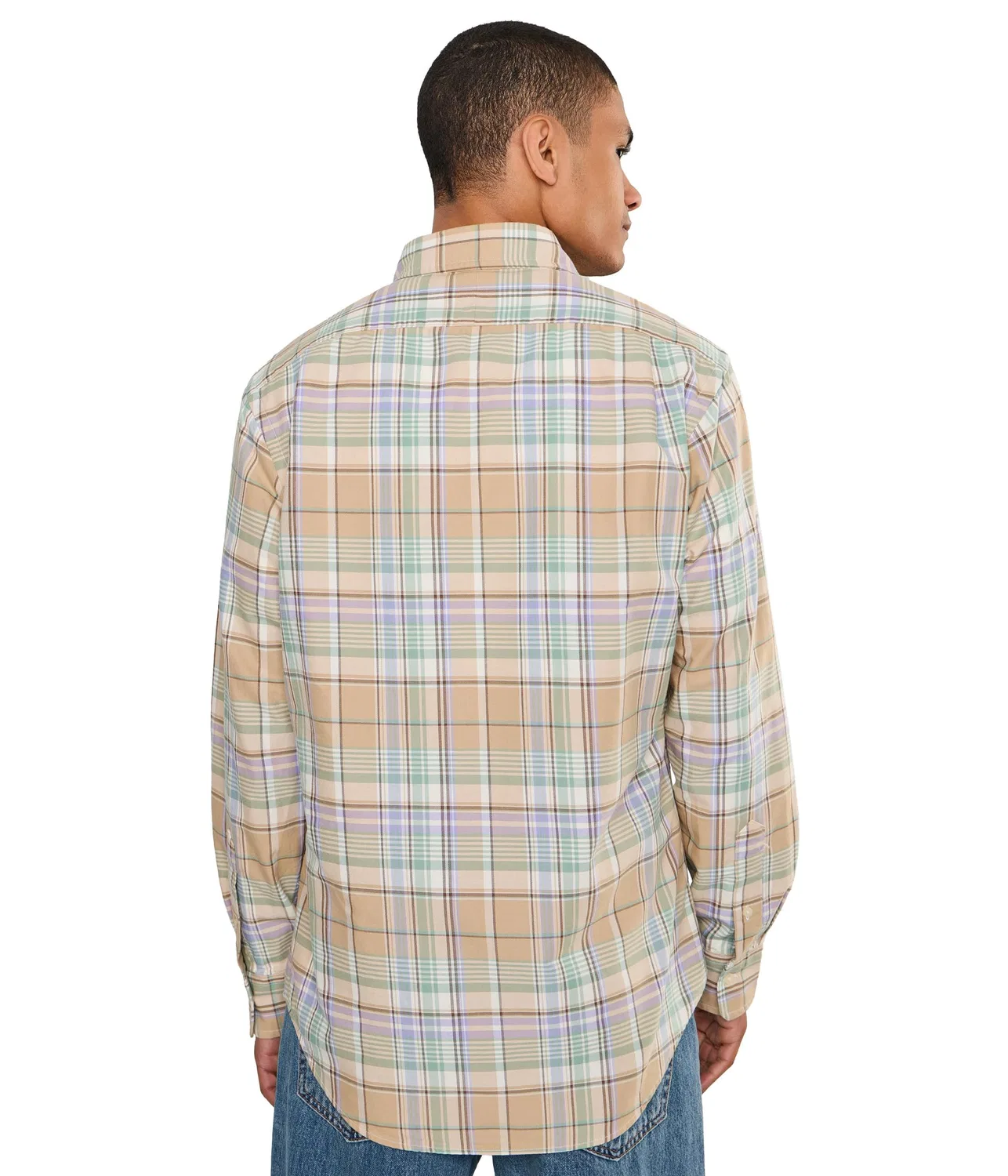 Рубашка в клетку «Оксфорд» Polo Ralph Lauren, Khaki/Faded Mint Multi — фото 4