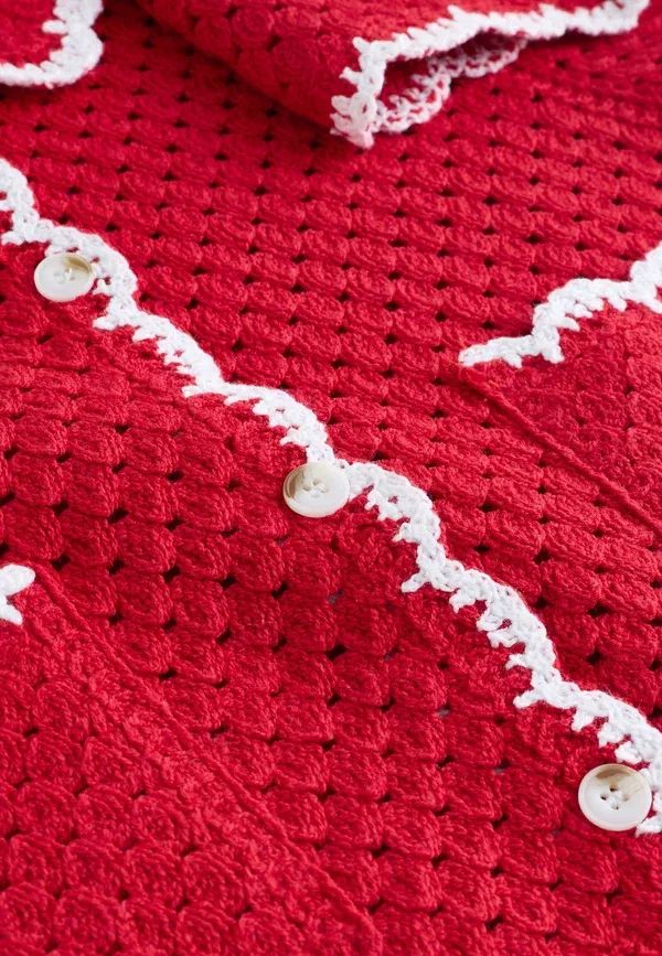Комплект из шорт и топа, вязаный, Regular fit set, Next, red, красный — фото 3