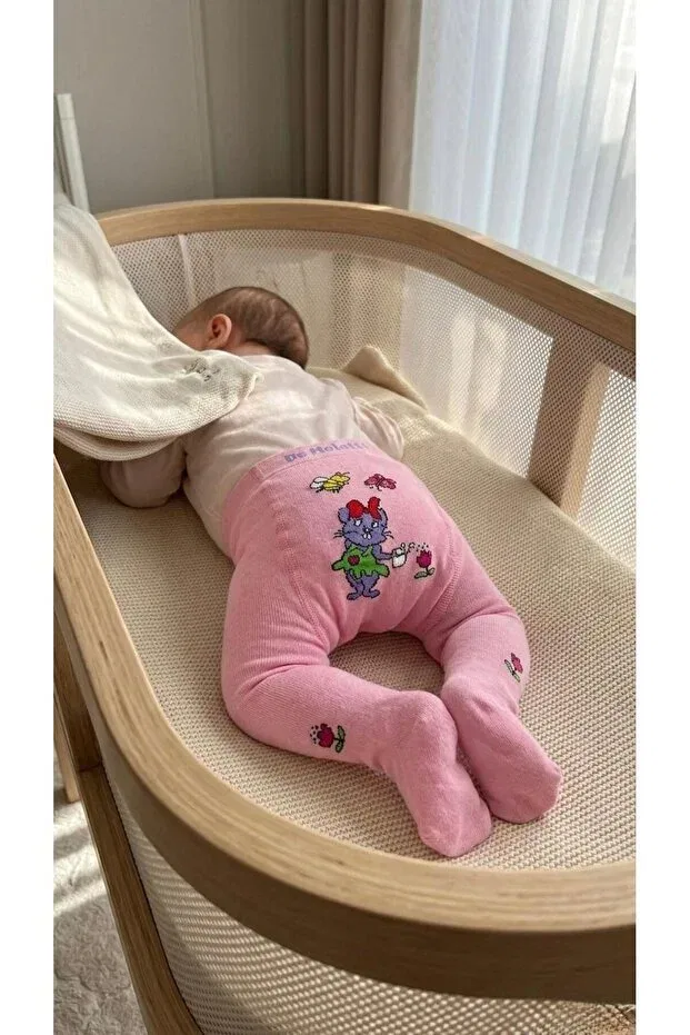 Детские колготки для девочек хлопковые комплект 3 шт Miniday Baby, Pink — фото 2