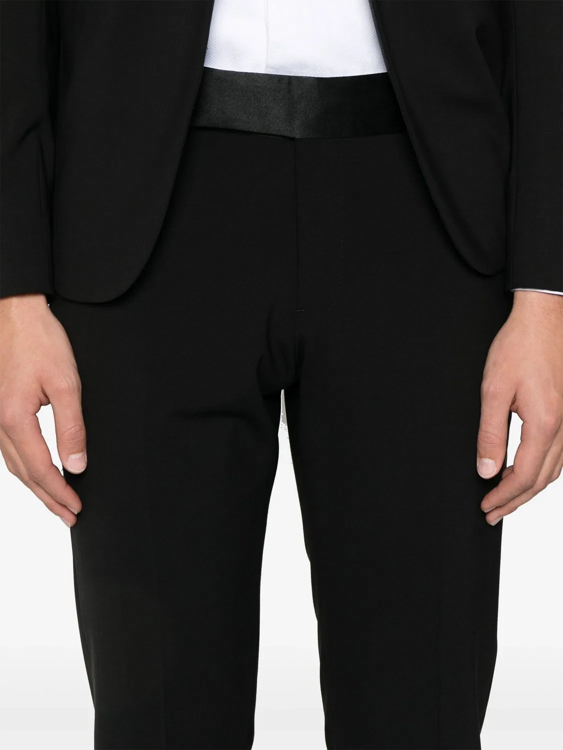 Костюм из шерсти с шелком Emporio Armani, черный — фото 4