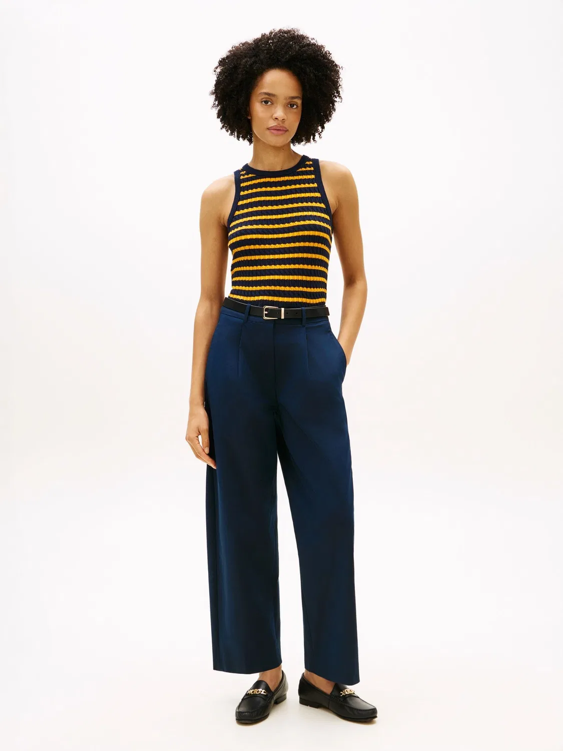 Брюки чинос, barrel leg Tommy Hilfiger, синие — фото 2