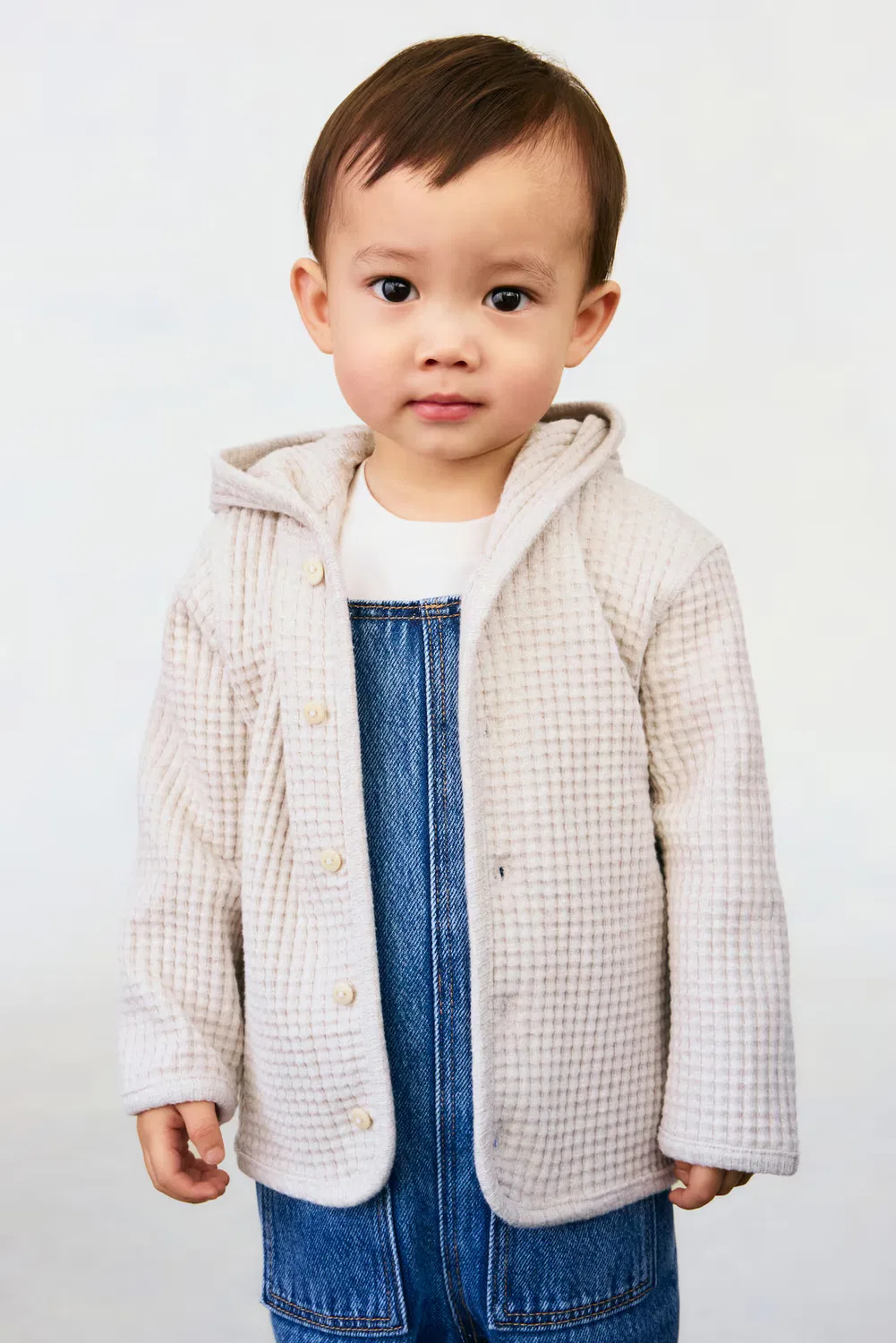 Хлопковый кардиган с вафельной текстурой H&M, Hellbeige