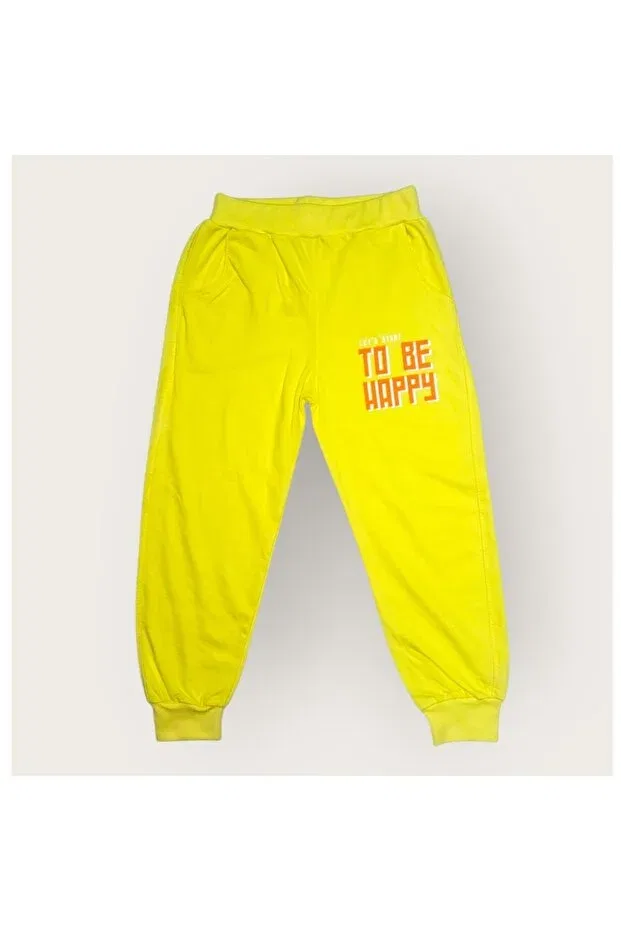 Детский спортивный костюм с принтом To be happy patterned tracksuit Mnk Baby&Kids, Yellow — фото 4