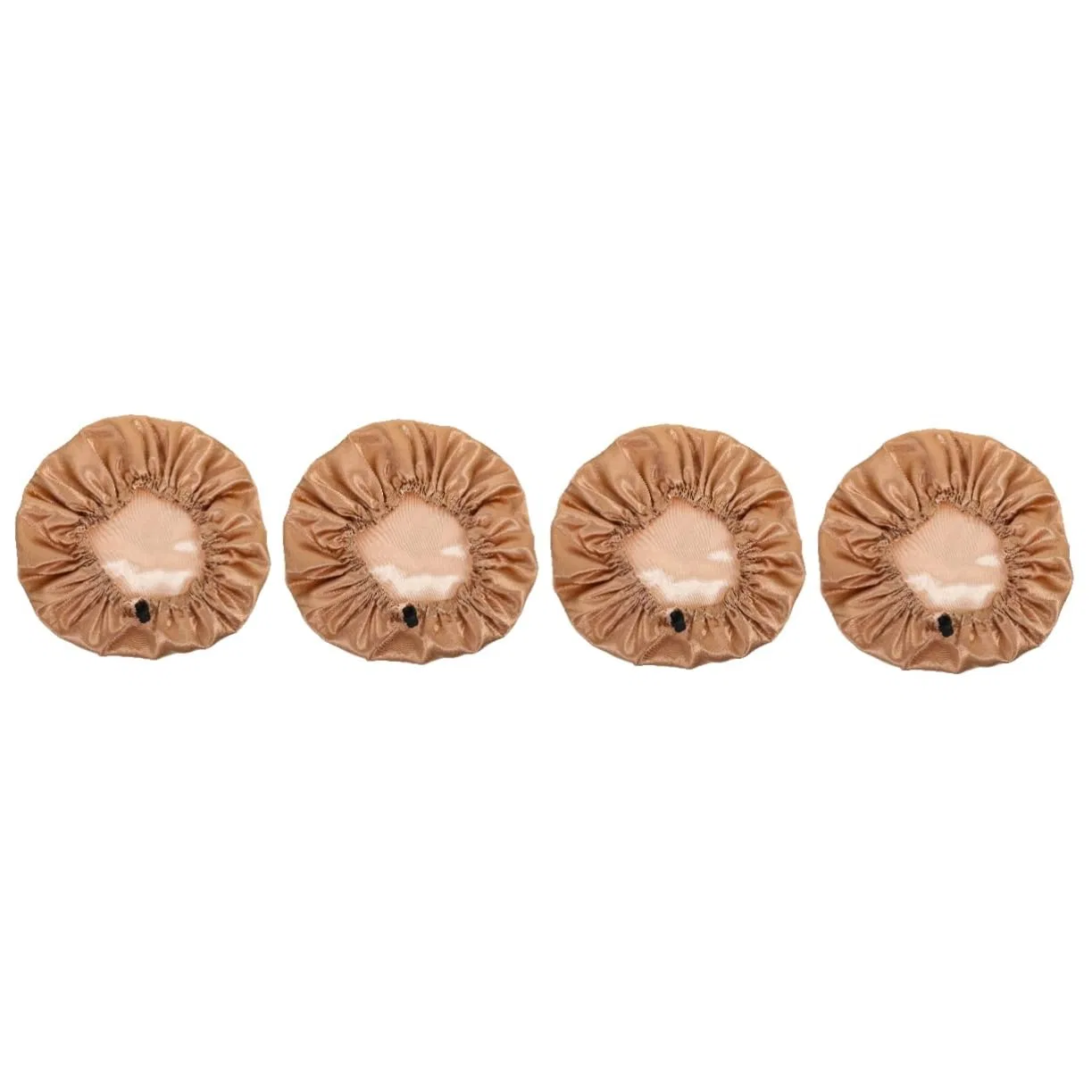 Шапочка для душа Satin Hair Wrap с регулируемой пряжкой, Healeved, набор 4 шт, Khaki