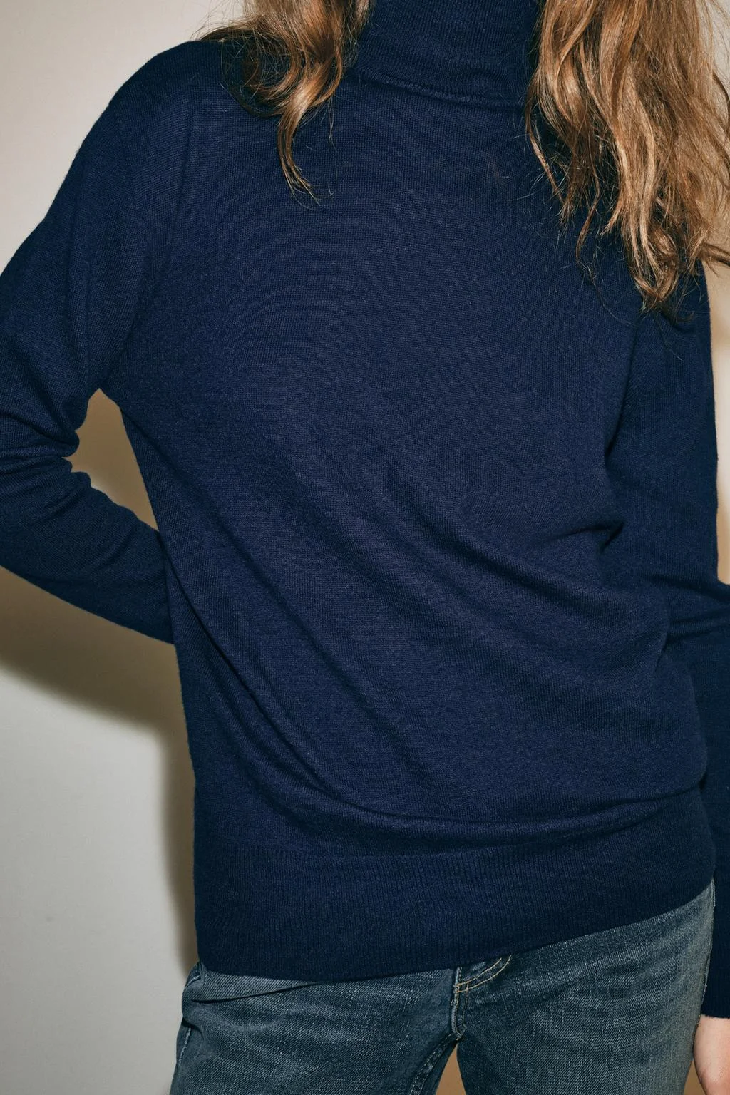 Джемпер Zara 100% Lana Extrasuave, темно-синий — фото 3
