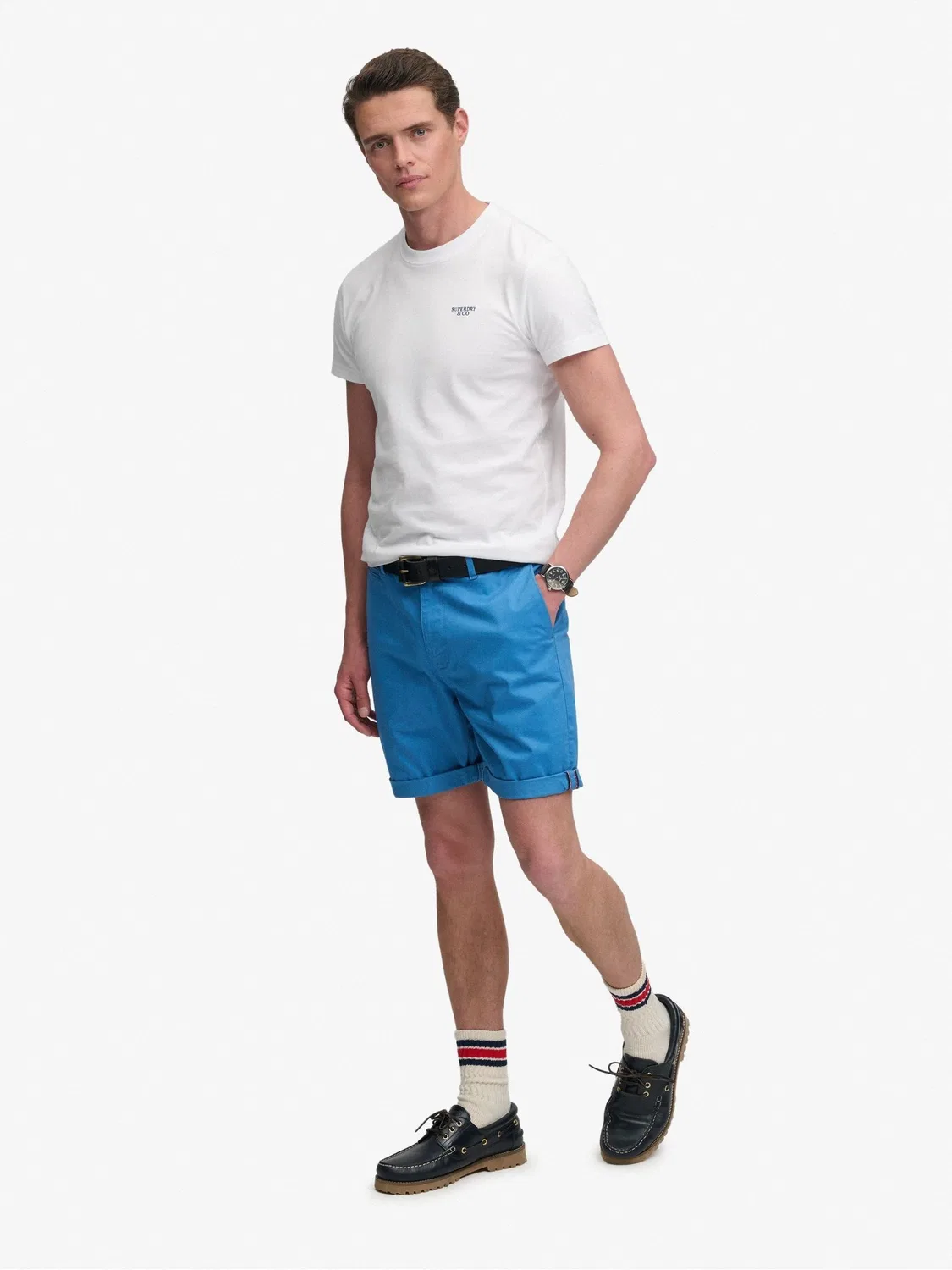 Шорты чинос, Regular Fit Superdry Cali Blue, синий — фото 2