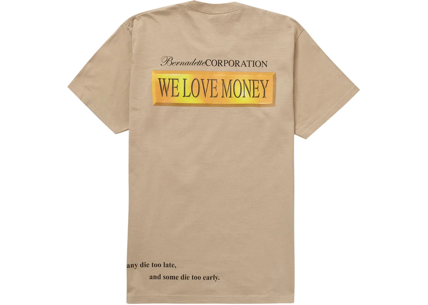 Мужская футболка с принтом Supreme Bernadette Corporation Money Tee, Khaki — фото 2
