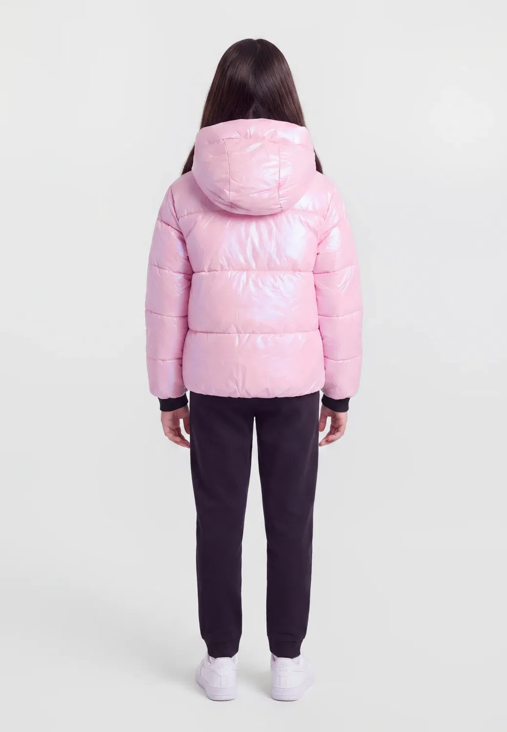 Двусторонняя пуховая куртка - зимняя куртка Karl Lagerfeld Kids, Pink Grey — фото 2