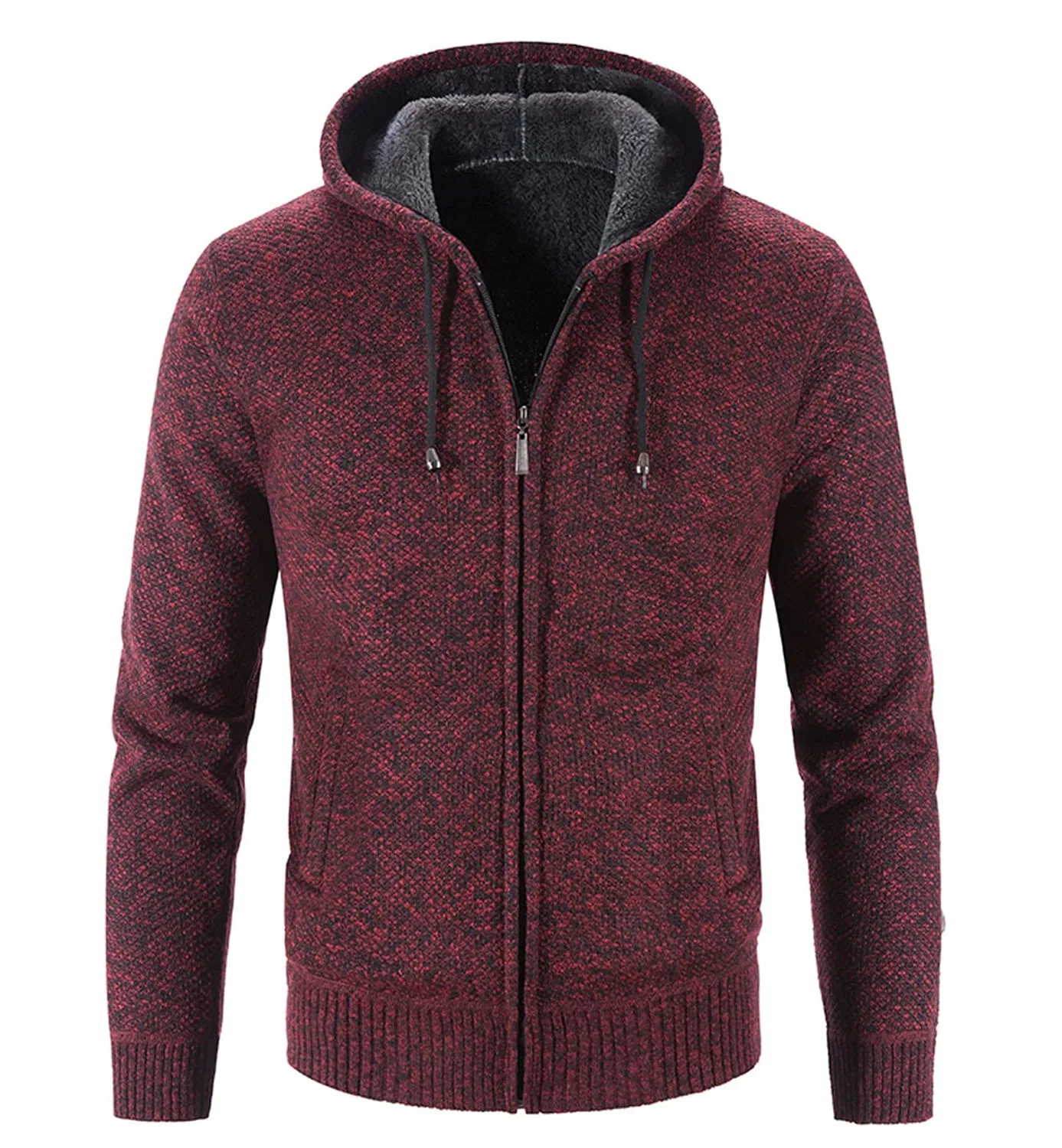 Мужской свитшот с капюшоном и молнией Camouflage, C-red