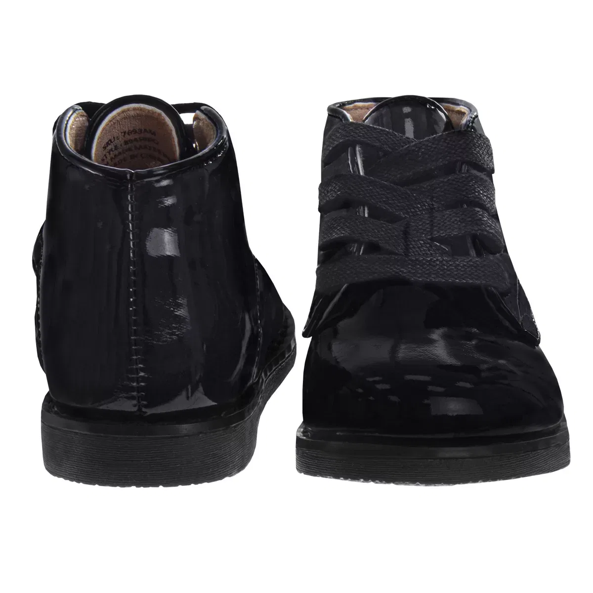 Детские туфли-лоферы на шнуровке Josmo Shoes, Black Patent — фото 4