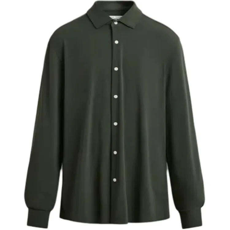 Мужская рубашка с длинным рукавом Dark Green ZARA, Dark Green