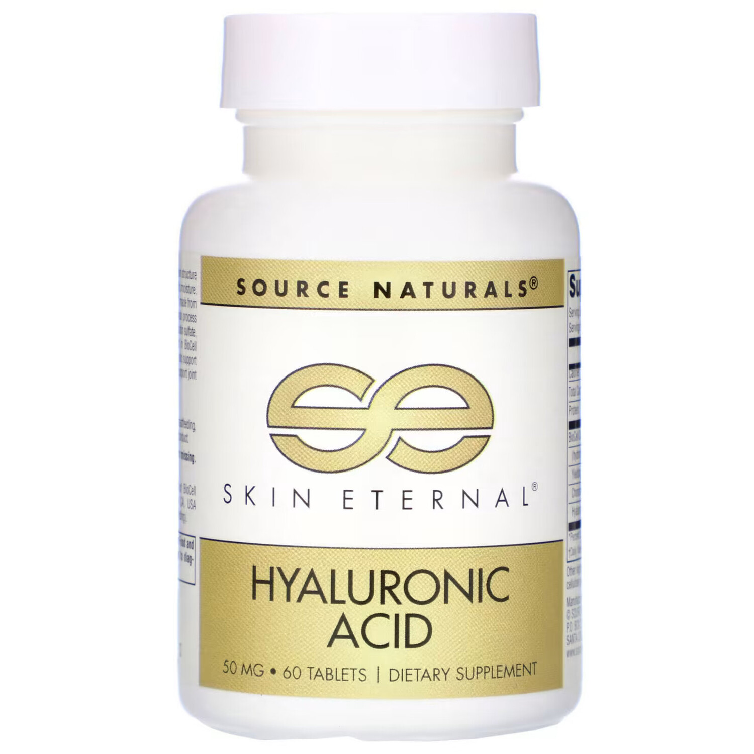 

Source Naturals, Skin Eternal, гиалуроновая кислота, 50 мг, 60 таблеток