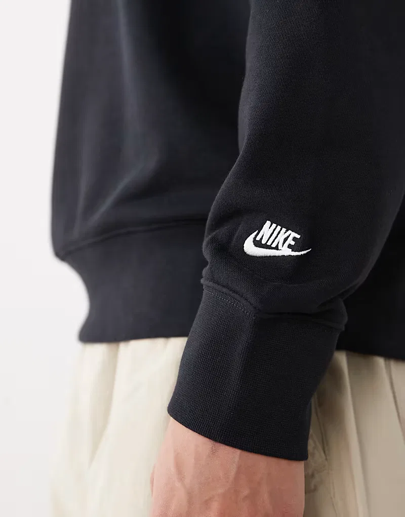 Джемпер French Terry с круглым вырезом Nike, черный — фото 3