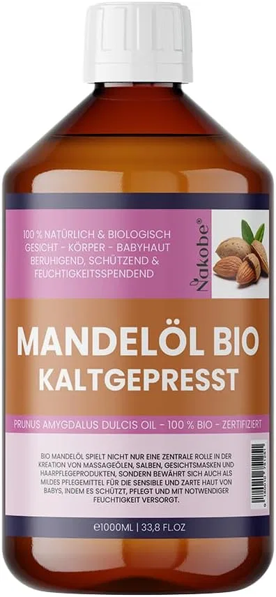 Масло для тела Organic Virgin Almond Oil, Nakobe, 1000 мл