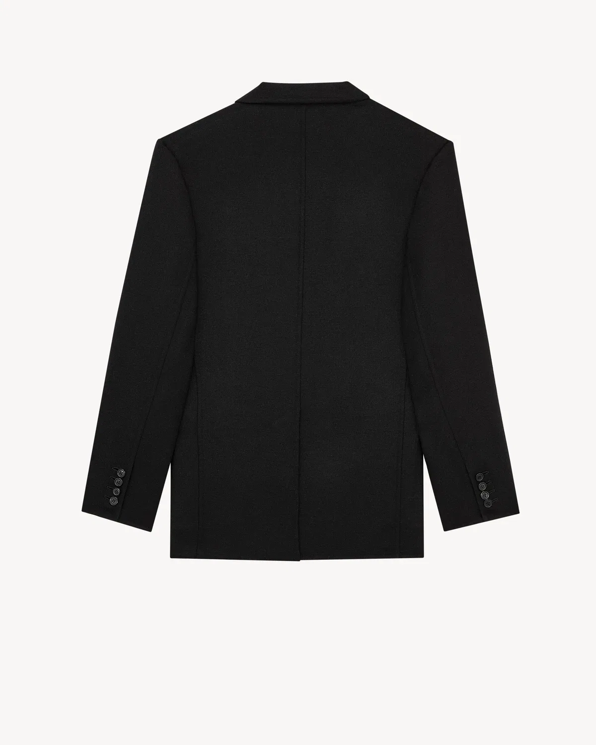 Однобортный пиджак из войлока SAINT LAURENT, черный — фото 3