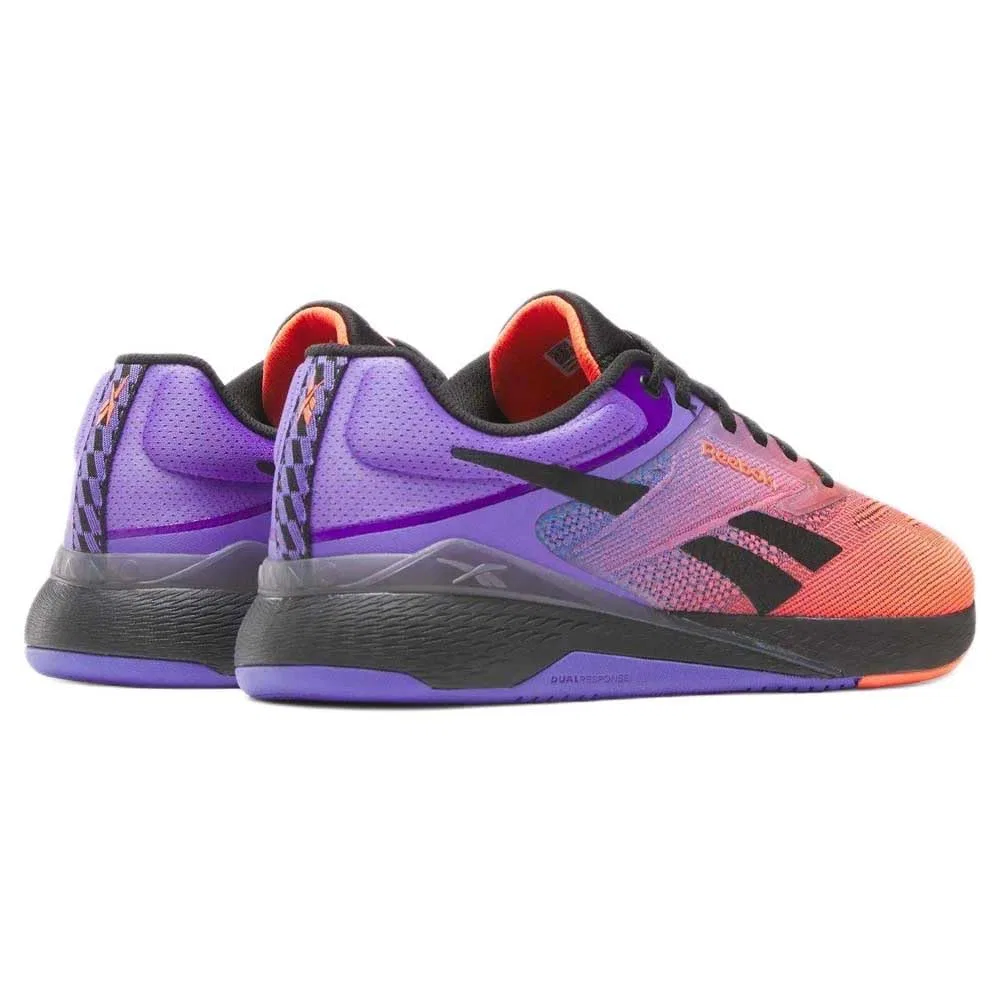 Детские кроссовки для девочек с липучкой Nano X5 Reebok, Ftw White Flash Orange Royal Purple — фото 4