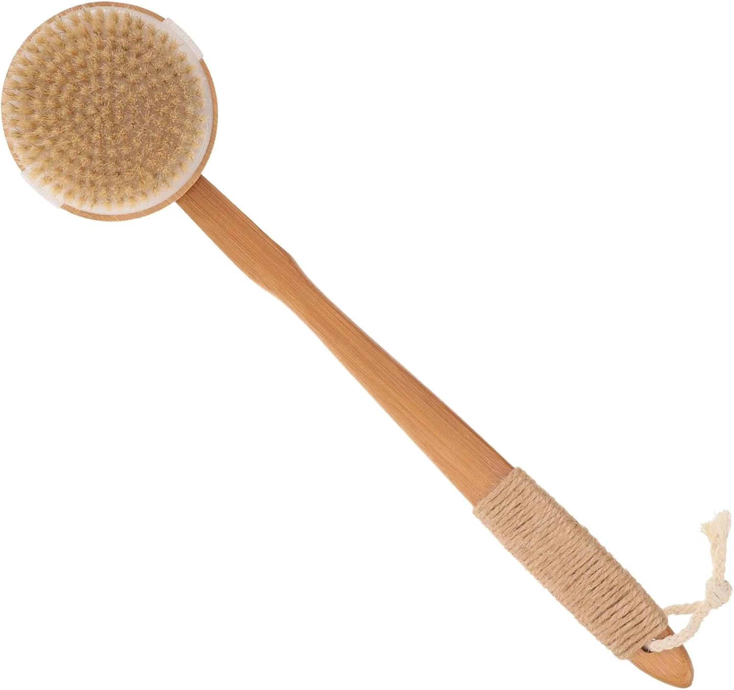 Щетка для душа с длинной ручкой, съемная головка, Bamboo и Borsten, RUNROTOO, Khaki