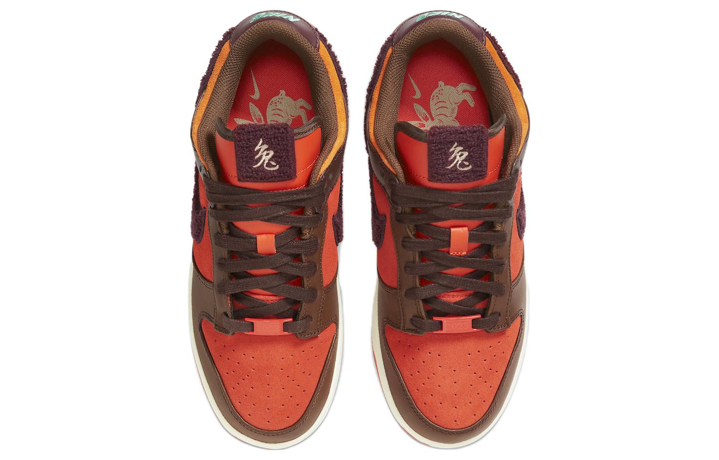Кроссовки Nike Dunk Low Retro PRM, красный/коричневый — фото 4