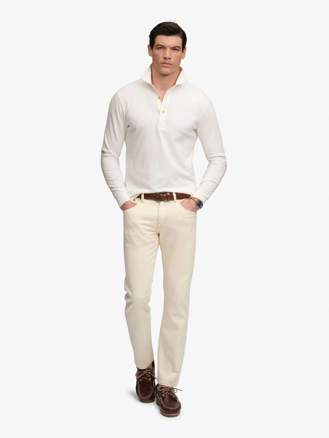 Поло с длинным рукавом Classic Preppy от Superdry, белый