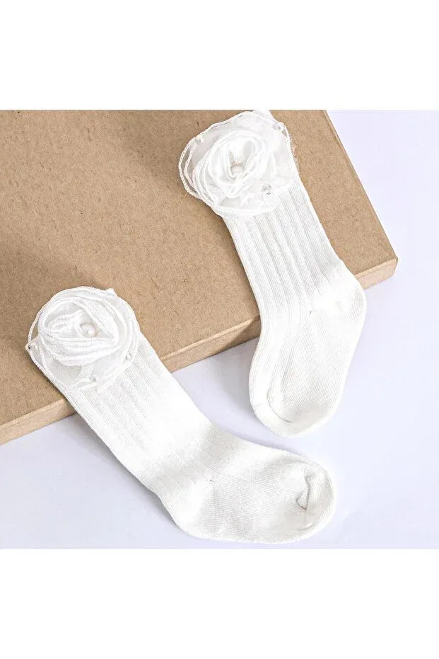 Детские носки для девочек хлопковые Elegant Ministok, White — фото 3