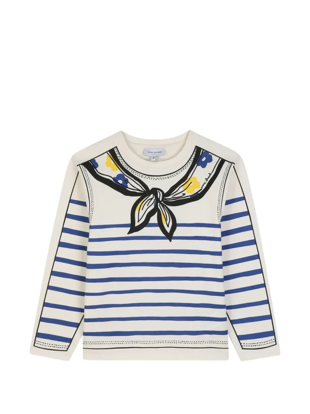 Футболка в полоску с эффектом тромплей Marc Jacobs Kids, бежевый